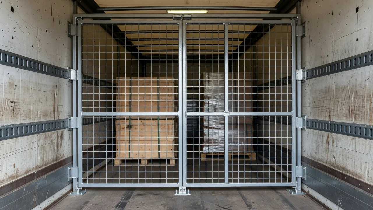 亜鉛めっき加工が施されたトラック荷台用メッシュ